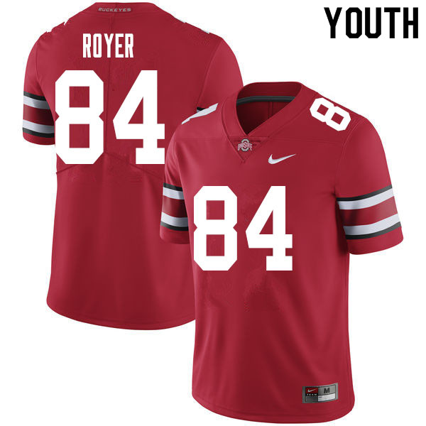 Ohio State Buckeyes Joe Royer Youth #84 Red Authentic Stitched College Football Jersey